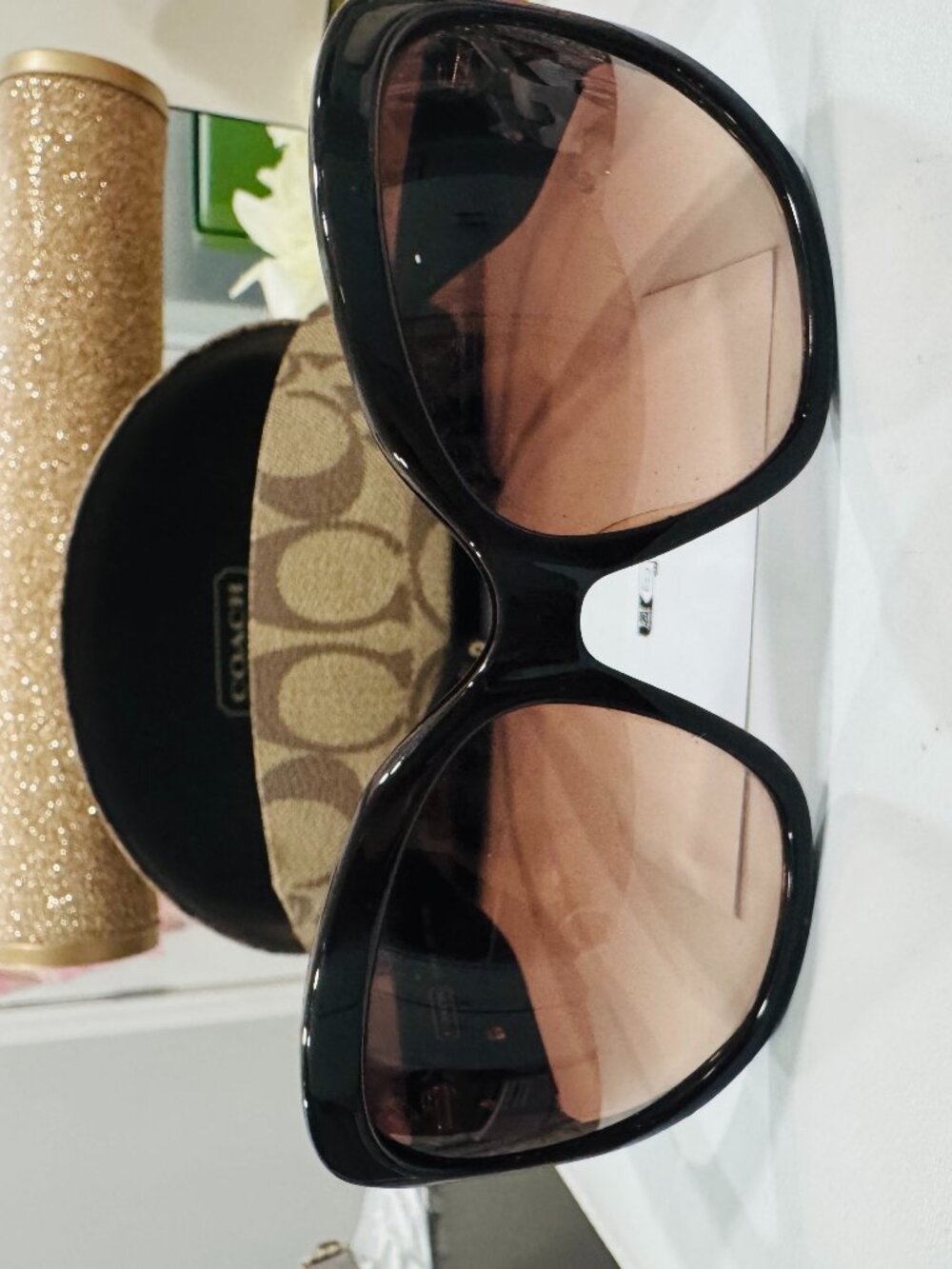 Coach Ryanne Brown Sunglasses w/gold logo on sides (S800) CE 125